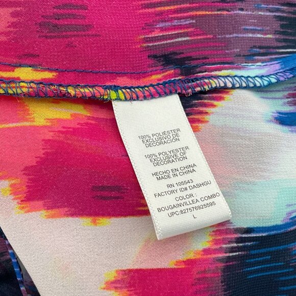 MILLY for Designation Tie Front Ruffled Bell Sleeve Chiffon Tie Dye Top Large - Picture 7 of 8